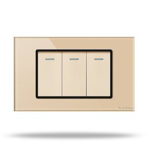 Panel de PC, 2 juegos de interruptores universales de pared para escaleras con indicador LED de paso directo de 1 vía, 16A, encendido/apagado - Product Image 3