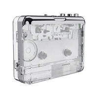 Lecteur de cassettes USB, convertisseur de cassettes MP3, Walkman audio numérique stéréo transparent avec prise pour écouteurs pour l'enregistrement sur PC