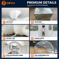 Ceyu Tente bulle gonflable transparente, Dôme transparent, Globe de neige de Noël, Cabine photo, Maison à colonnes d'air, pour événements et fêtes, location, usage commercial, vente en gros