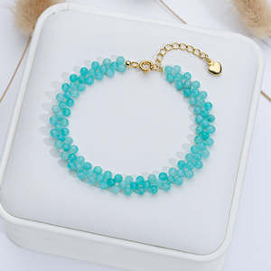 Pulsera de Turmalina con Corte Facetado de Color Piedra Natural Tejida a Mano para Mujer, Joyería de Moda Transfronteriza Ajustable de Alta Gama al por Mayor - Product Image 5