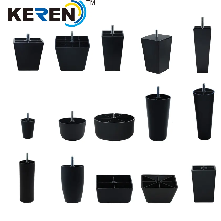 30mm Height Wholesale New Design Black Furniture Feet Plastic Sofa Legs With Custom Logo