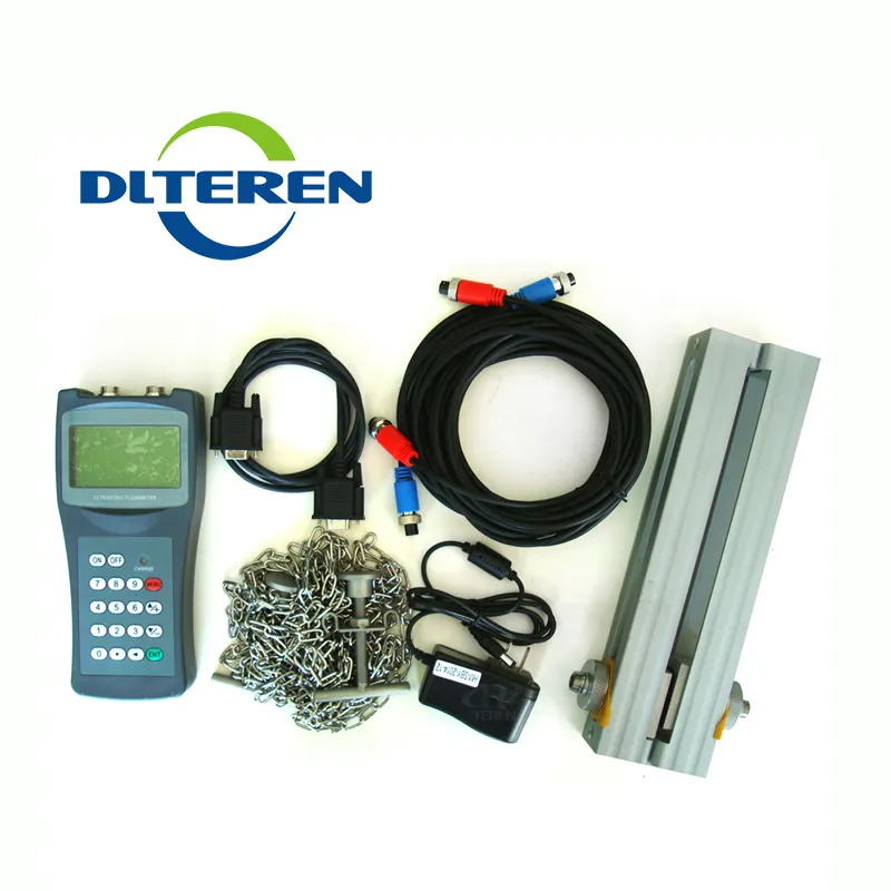 DLTEREN Transit Time Hand Held Ultrasonic Flow Meter Sndway for Wastewater Hydraulic Oil