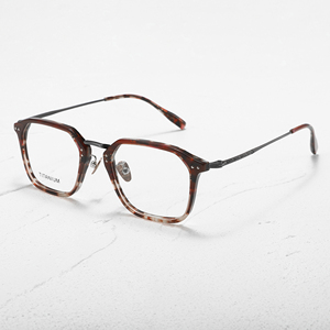 Gafas Rectangulares de Montura Completa Color Carey, Armazón de Titanio, Unisex, para Adultos, Monturas para Corrección de la Visión - Product Image 3