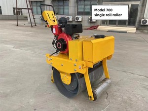 Rodillo de un solo tambor de asfalto de alta eficiencia, máquina compactadora vibratoria de hormigón, rodillo de carretera manual, rodillo de carretera diésel - Product Image 2