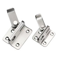 Loquet en acier inoxydable sans perçage pour portes à ouverture gauche/droite, portes coulissantes, tiroirs et salles de bain - Verrou antivol