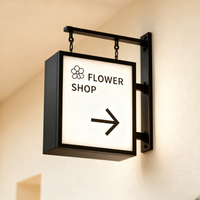 Boîte lumineuse publicitaire extérieure double face LED personnalisée pour magasins, cadre en alliage durable