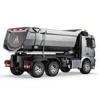 Camion benne RC 1/20 Double E Benz Arocs 2,4 GHz avec contrôle par application, entièrement proportionnel, charge utile de 15 kg, éclairage LED, batterie 1200 mAh, chargeur métallique