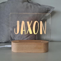 Base de lumière en bois avec panneaux d'affichage en acrylique-LED Bases en bois base de lumière led en bois pour la décoration de Pâques de bar et de café à la maison