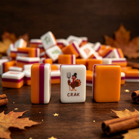 Tuiles de Mahjong Modernes – Cadeau d'Automne pour Thanksgiving – Brodé en Acrylique Écologique de Haute Qualité