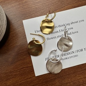 Pendientes de Plata de Ley S925 con Textura Arrugada Estilo Coreano, Joyería Minimalista de Moda Coreana para Influencers, Venta al por Mayor - Product Image 5