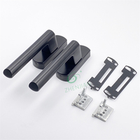 Diseño moderno Tirador negro Ventanas de aluminio Contemporáneo OEM Producto Cerradura de llave Puerta Uso de oficina Hecho Madera Aluminio Plástico