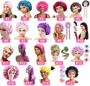 Bonnets à longues tresses personnalisables <span class=keywords><strong>avec</strong></span> logo, couvre-chefs, foulards carrés <span class=keywords><strong>en</strong></span> <span class=keywords><strong>soie</strong></span> satinée, taies d'oreiller et ensembles de durags - Product Image 3