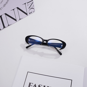 Monturas de Gafas de Acetato al por Mayor de Fábrica, Estilo Ojo de Gato, Media Montura, Logotipo Personalizado, Gafas Ópticas Retro Ovaladas de Media Montura para Mujer, Anti Luz Azul - Product Image 5