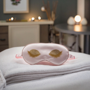Nouveau Masque de Sommeil de Voyage en Satin et Soie Tricotée Ultra Doux avec Logo Personnalisé, Sangle Élastique, Soin Anti-<span class=keywords><strong>Cernes</strong></span> - Product Image 2
