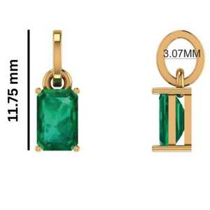 Pendentifs minimalistes en or 14 carats avec serti octogonal/clos, pierre de naissance naturelle ronde certifiée IGI - Product Image 6