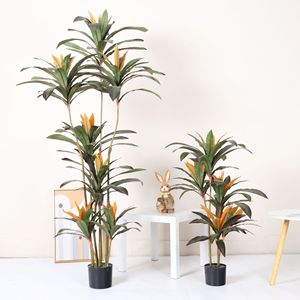 Plante artificielle en plastique Dracaena Marginata en pot, décoration intérieure pour bureau, jardin, maison, plantes artificielles, plantes factices - Product Image 3