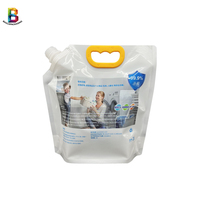 Pochettes souples réutilisables 8L 5L pour liquides, détergent lessive, avec bec verseur transparent et poignée en plastique
