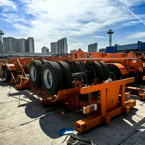 Châssis de conteneur en acier robuste de 40 pieds, semi-remorque squelette à 2 essieux avec colliers de serrage pour conteneurs - Product Image 3