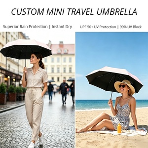 Ombrello Tascabile Personalizzato Mini Capsula, Protezione UV UPF 50+, Leggero e Portatile per Zaino, per Sole e <span class=keywords><strong>Pioggia</strong></span> - Product Image 6