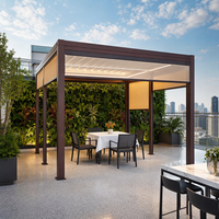Pergola en aluminium sur mesure Sweet Home, motorisée, manuelle, imperméable, résistante au vent, installation facile pour jardin, cour, terrasse