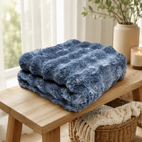 Couverture en fausse fourrure tricotée 100 % polyester recyclé, taille personnalisée, super douce, lavable en machine, écologique, toutes saisons