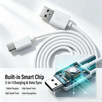 Kabel USB C Coiled Pengisian Cepat 5A Custom, Kabel USB-A ke Tipe C Pengisian Cepat, Kabel Data Kecepatan Tinggi Pabrik
