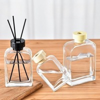 Diffuseur de parfum pour la maison, flacon en verre transparent carré vide de 120 ml, parfum à l'huile de sésame