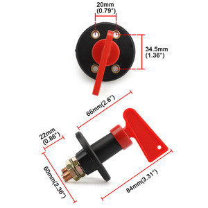 Interruptor de Desconexión de Batería de 12V 24V de 2 Terminales con Llave Extraíble para Aislamiento de Energía en Uso Automotriz - Product Image 5