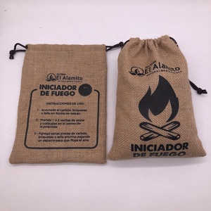 Sac en toile de jute personnalisé avec logo imprimé, sac cadeau de Noël en toile de jute, sac en toile de jute avec cordon en coton brun - Product Image 6