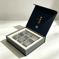 Boîte d'emballage de thé gris personnalisée, gris cendré avec impression de sceau rouge, certifiée FSC, pour l'exportation, boîte en papier pour emballage de thé
