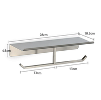 Support mural moderne en acier inoxydable argenté pour téléphone portable, porte-rouleau de papier toilette, accessoire de cuisine et de salle de bain