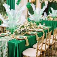 Toile de fond de luxe personnalisée faite à la main géante en organza blanc de soie Installation pour la décoration de pièce maîtresse de Table d'événement de mariage