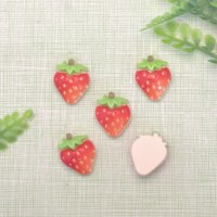 Abalorios de resina con forma de frutas (melocotón, arándano, fresa, cereza, pitaya) para suministros de slime y decoración de fundas de teléfono