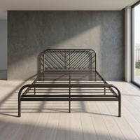 Cadre de lit en métal de qualité supérieure Mobilier de chambre Canapé-lit en acier Lit simple queen size