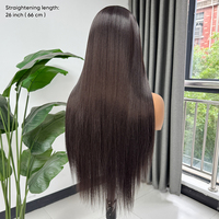 Perruque synthétique sans colle avec dentelle frontale 13x4, partie libre, pré-épilée, pour femmes, vente en gros