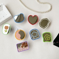 Support de téléphone avec airbag, autocollant miroir en plastique extensible, design minimaliste Fruits Pamplemousse Tulipe pour retouches rapides en déplacement