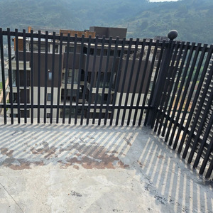 Barandilla Metálica <span class=keywords><strong>Prefabricada</strong></span> Contemporánea para Jardín, <span class=keywords><strong>Balaustrada</strong></span>, Cerramiento de Parque, Terraza, Balcón, Valla de Hierro Forjado para Familias, Galvanizado en Caliente - Product Image 4