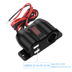 Chargeur USB Type A pour moto 4.2A étanche 12-24V avec surveillance de la tension, 2 ports USB pour allume-cigare - Product Image 5