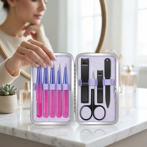 Ensemble de pinces à sourcils dégradées, pinces à <span class=keywords><strong>faux</strong></span> <span class=keywords><strong>cils</strong></span>, outil de maquillage beauté, kit de retrait des poils de barbe, ensemble de pinces à sourcils pointues pour la réparation des sourcils - Product Image 3