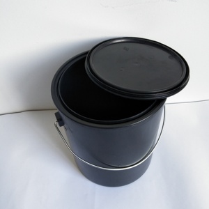 Lata de Pintura de Plástico de 1 Galón (Negra) con Tapa y Asa - Sellado Hermético de Triple Bloqueo - Product Image 3