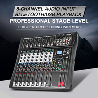 Biner DT8 mélangeur audio professionnel entrée USB 48V performance 8 canaux mélangeur de console audio