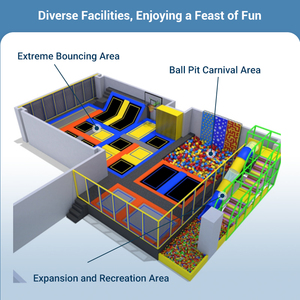 Solution Commerciale Complète pour Aire de Jeux Intérieure : Équipement Créatif de <span class=keywords><strong>Parc</strong></span> de Trampolines avec Fosse à Mousse pour Centre Commercial - Product Image 4