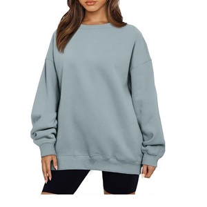 Sweatshirts unis à col rond de qualité supérieure avec logos personnalisés disponibles aux prix pour l'exportation des femmes du fournisseur BD - Product Image 4