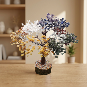 7 Chakra Gemstone Christmas Tree <b>Crystal</b> Decor Handmade Wire Money Plant for New <b>Year</b> Thanksgiving Easter - Product Image 3