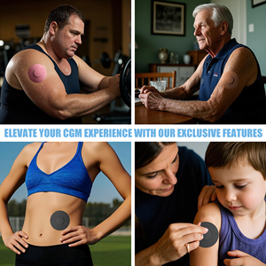 Parches CGM al por mayor de fábrica para Libre <span class=keywords><strong>Dexcom</strong></span> impermeable y a prueba de sudor durante 10-14 días cinta adhesiva precortada impresión personalizada - Product Image 6