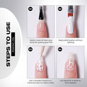 JTING Nouveau Style 5G Vernis Gel Poking Blanc et Noir avec Base Coat Poking Offerte, Vernis à Ongles Gel Poking Design Gratuit, Gel Dentelle OEM - Product Image 6