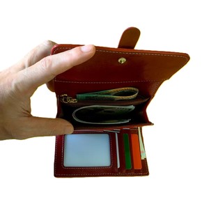 Porte-Cartes de Marque de Luxe Bordeaux pour Femmes en <span class=keywords><strong>Cuir</strong></span> Véritable Anti-RFID, Portefeuilles et Pochettes en <span class=keywords><strong>Cuir</strong></span> de Vachette pour Dames - Product Image 5