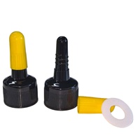 Bouchon à vis réutilisable en plastique de 24 mm, anti-fuite, avec bec verseur long, embout poussoir-tirant, léger, anti-déversement, pour usage industriel chimique