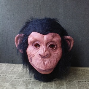 Maschera per la testa di scimpanzé animale in lattice Monkey vestito pigro <span class=keywords><strong>Bruno</strong></span> di canto di scimpanzé maschera Cosplay Costume teatro di scena di Halloween - Product Image 2