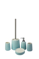 Ensemble d'accessoires de salle de bain en céramique BX Offre Spéciale avec bambou pour hôtel ou distributeur de savon, porte-brosse de toilette